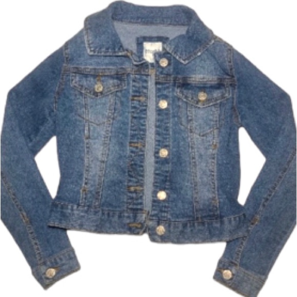 Girls MUDD Blue Jean Denim Button-up Collared Jean Jacket Sweater Cardigan